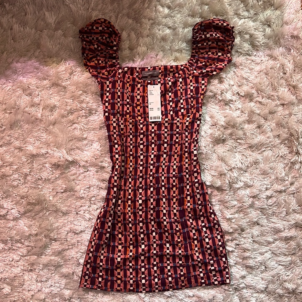 blue,pink,purple,white urban outfitters mini dress size xs square neck w/tags